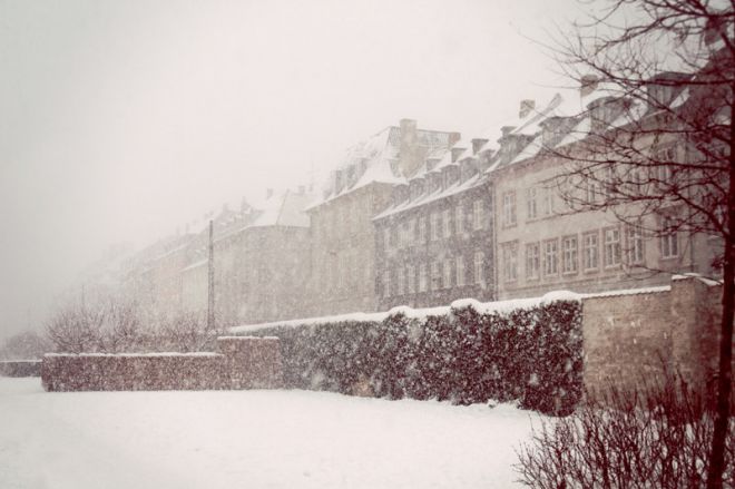 Копенгаген во время снежной бури