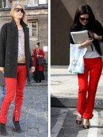 Красные джинсы – модные и стильные фасоны