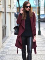 С чем носить бордовое пальто – 30 фото стильных образов в бордовом пальто