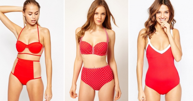 Красный купальник – яркий пляжный наряд для смелых девушек