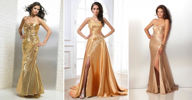 Золотое платье – фото лучших моделей и образов
