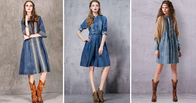 Джинсовое платье-рубашка − самые модные модели и с чем носить?