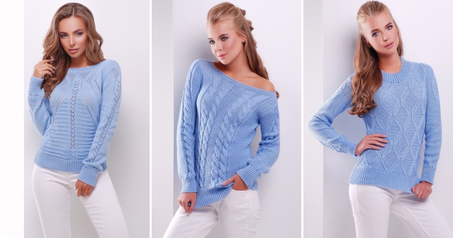 Голубой свитер – 36 фото самых модных моделей этого сезона