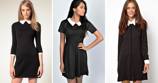 Черное платье с белым воротником – с чем носить и как создавать модные образы?