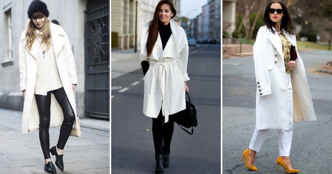 С чем носить белое пальто – правила создания модного женского образа