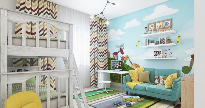 Декор детской комнаты - яркие идеи для оформления стен и потолка
