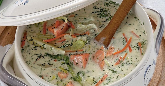 Норвежский суп из семги со сливками рецепт с фото