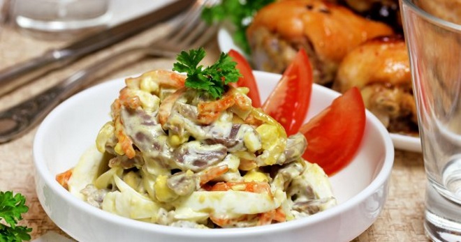 Салат из куриных желудков - интересные рецепты закуски на любой вкус!