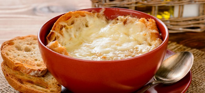 французский суп с плавленным сыром