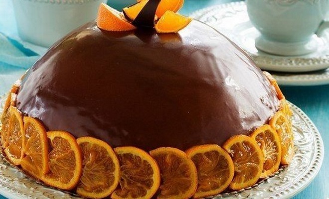 Как украсить торт мандаринами и шоколадом