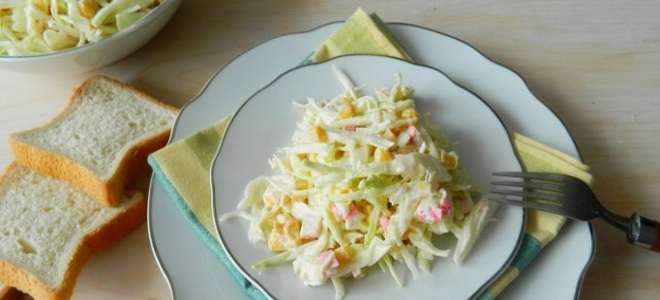 крабовый салат с капустой