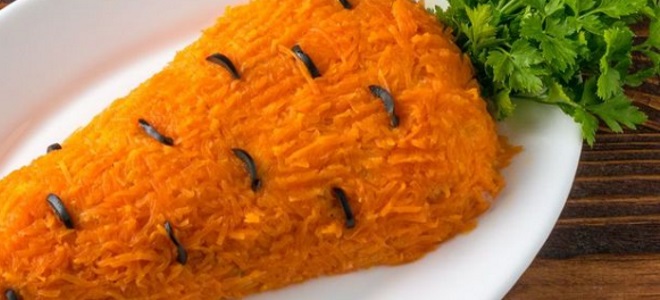 Праздничный салат морковка