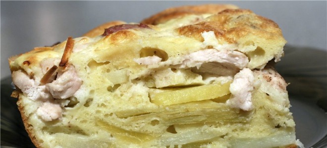 Рецепт заливного пирога с курицей и картошкой