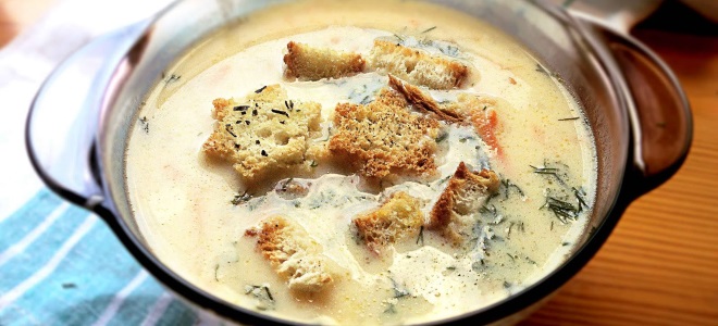 Суп-пюре из картофеля с плавленным сыром