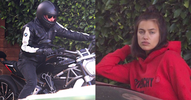 Ирина Шейк и Брэдли Купер прокатились на мотоцикле после его скандального интервью