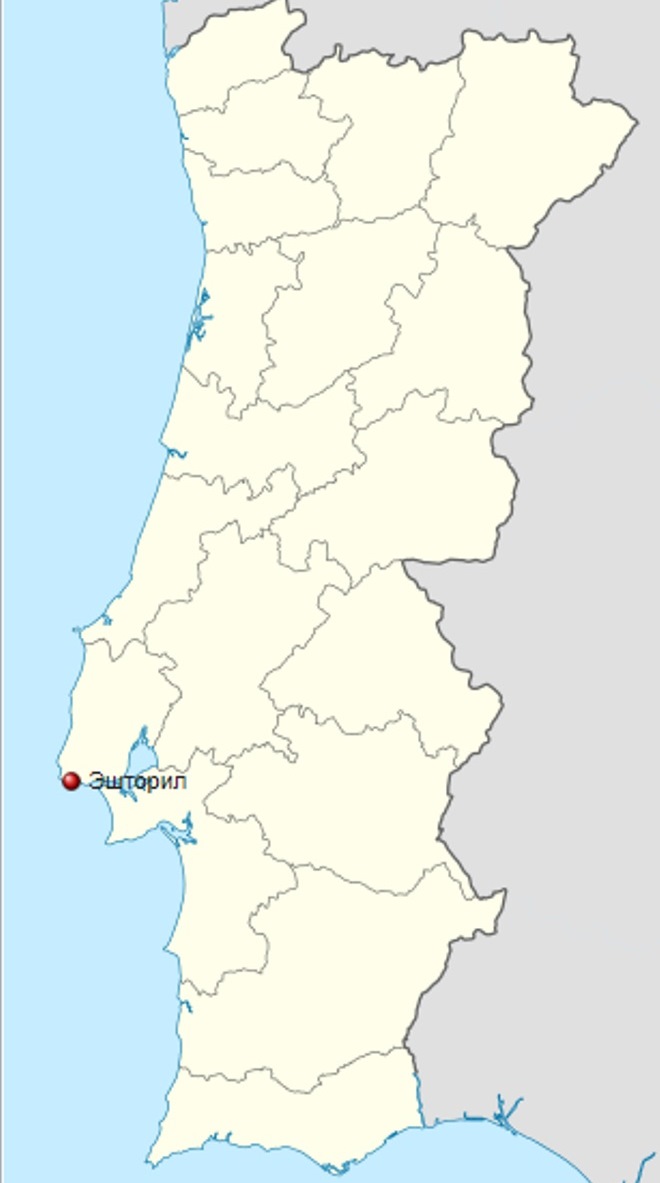 Эшторил на карте Португалии