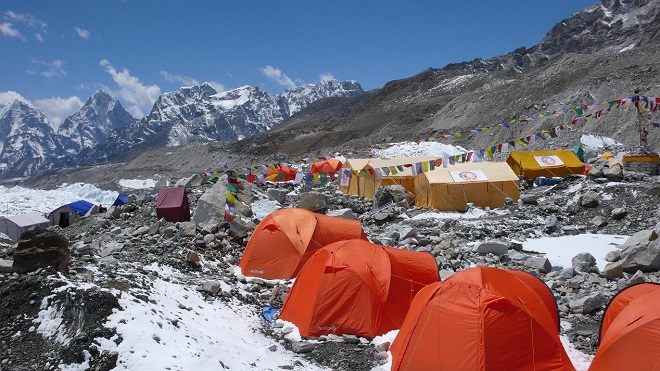 Базовый лагерь у подножия Эвереста