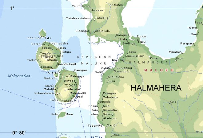 Хальмахера на карте