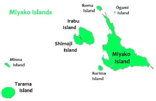 Карта островов Мияко