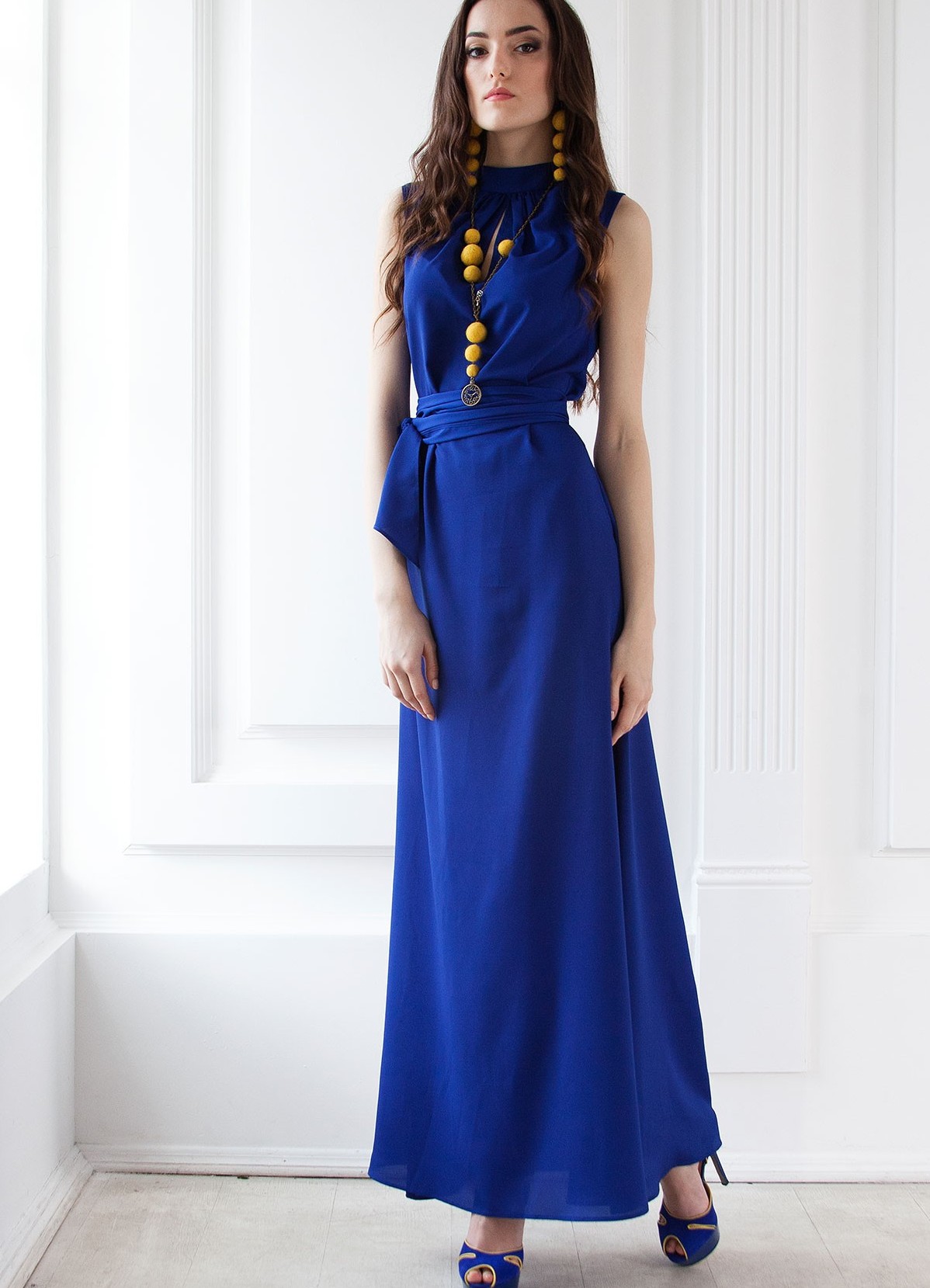 Синее Длинное Платье Фото