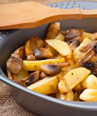 вкусная жареная картошка с грибами