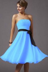 Вечернее голубое платье 