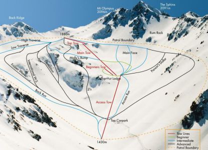 Схема трасс на горнолыжном курорте