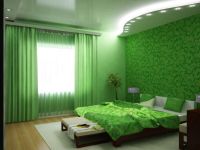 1. Интерьер спальни в зеленом цвете