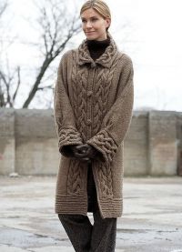 вязаное пальто 2015 5