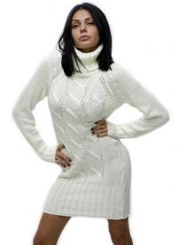 Белый свитер крупной вязки12