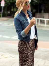 Леопардовая юбка карандаш 1