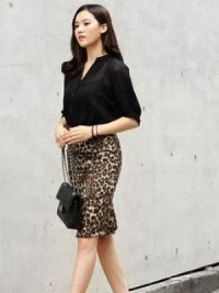 Леопардовая юбка карандаш 9