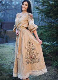 Льняное платье в стиле бохо 9