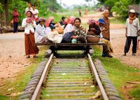 Бамбуковый поезд города Баттамбанг