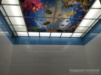 Реечный потолок в ванной -9