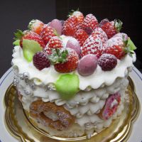 как украсить детский торт фруктами 2