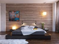 4. Спальня дизайн стены из дерева