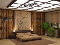 5. Спальня дизайн стены из дерева
