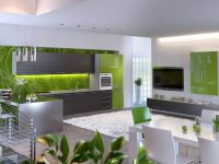 6. Интерьер кухни в зеленом цвете