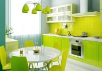 бело зеленая кухня