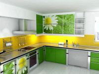бело зеленая кухня 2