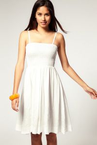 Белое хлопковое платье с кружевом 9