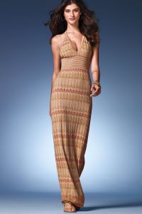 Длинное вязаное платье 5