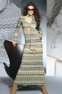 Длинное вязаное платье 6