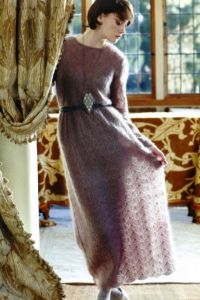 Длинное вязаное платье 8