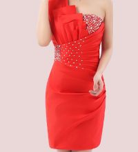 Короткое красное платье 5