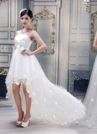 свадебное платье мини сл шлейфом 1