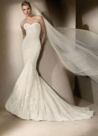 свадебное платье рыбка со шлейфом 3
