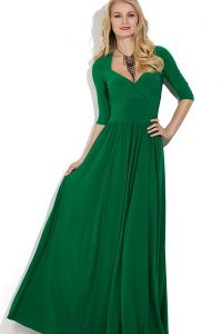 зеленое платье в пол1