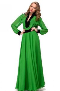 зеленое платье в пол3